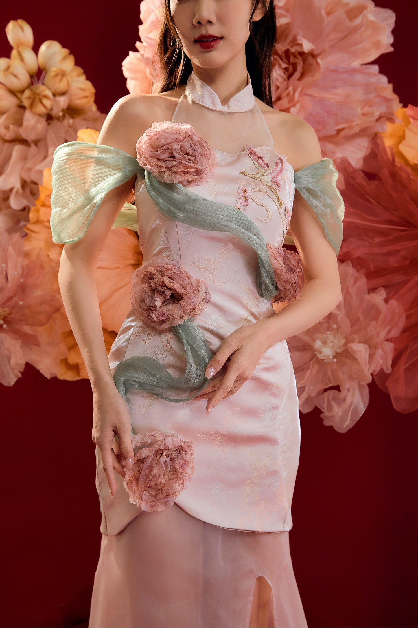 Yun Xi Dual Style Cheongsam (Soft Pink)