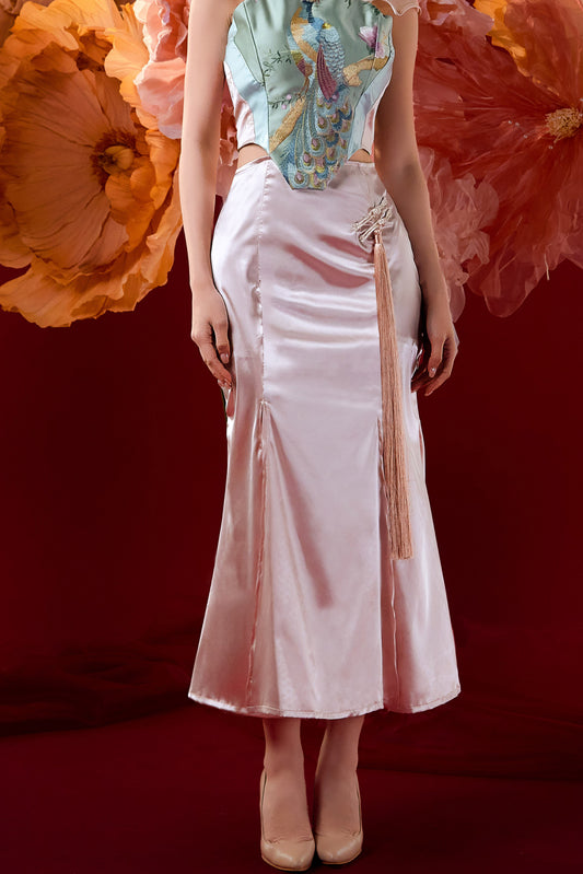 Qin Qin Midi Skirt (Soft Pink)