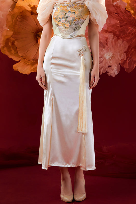 Qin Qin Midi Skirt (Butter Yellow)