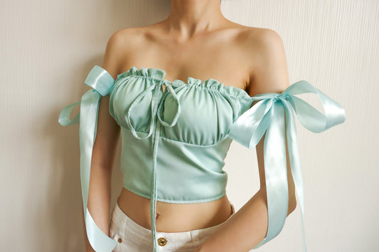 Peppermint Ruched Top