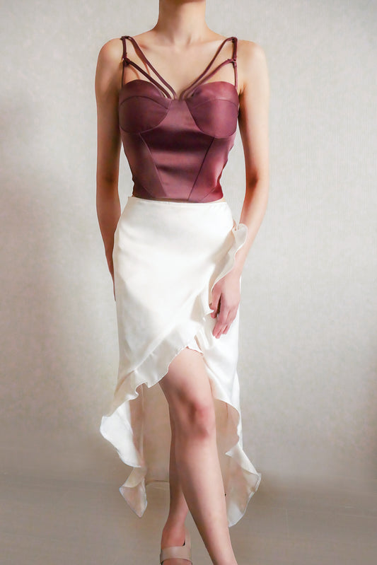 Delphin Midi Skirt in Ivory