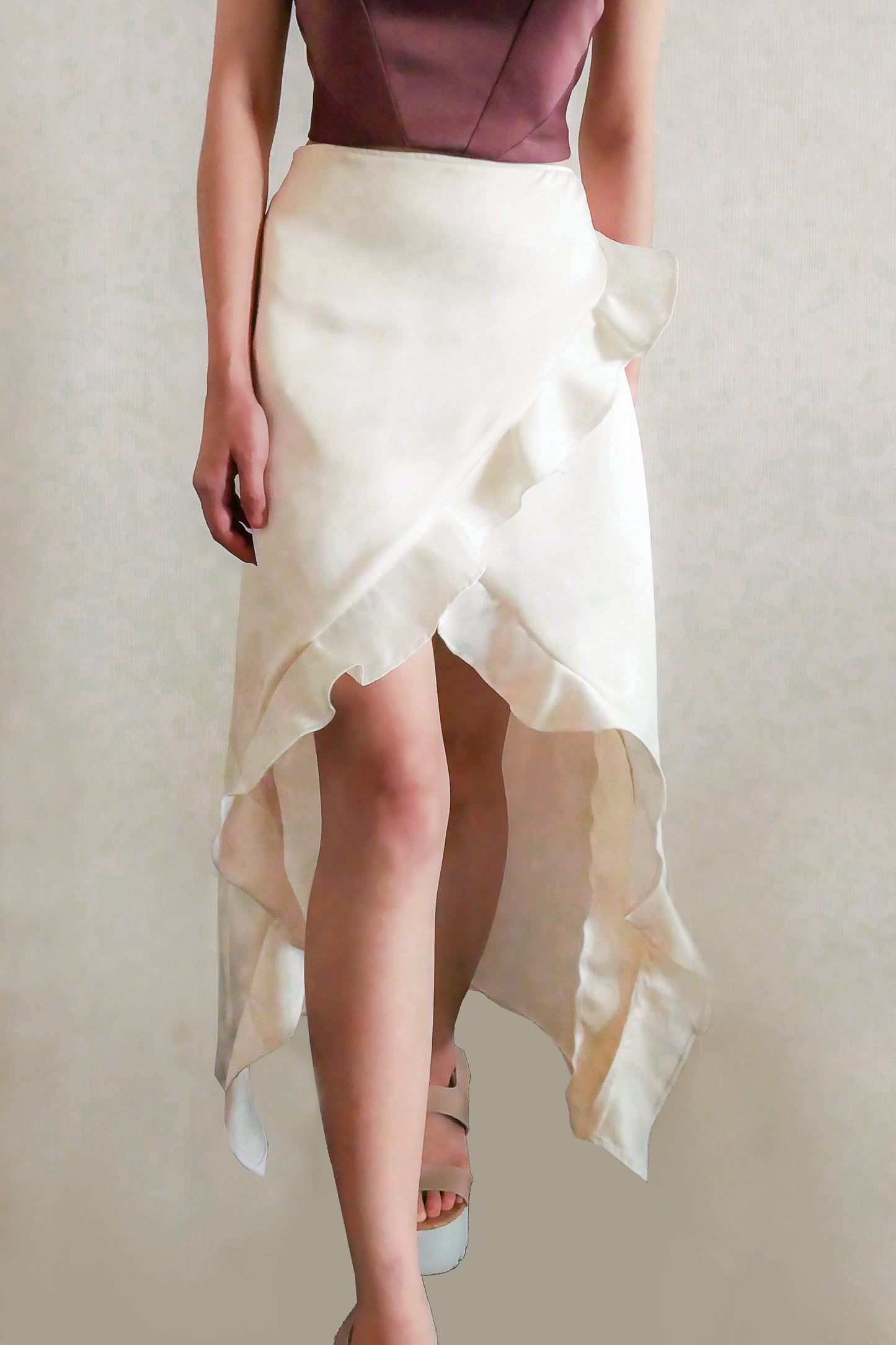 Delphin Midi Skirt in Ivory
