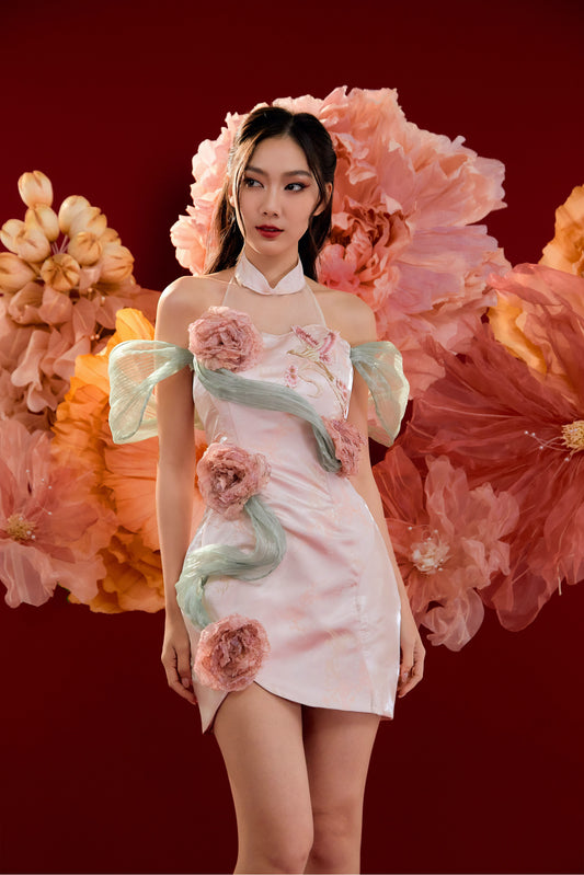 Yun Xi Dual Style Cheongsam (Soft Pink)