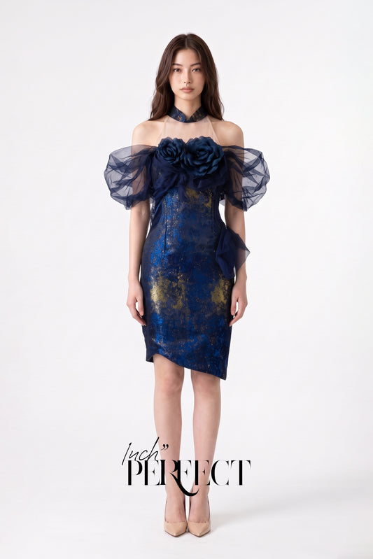 Xu Xu Cheongsam (Midnight Blue Gold)