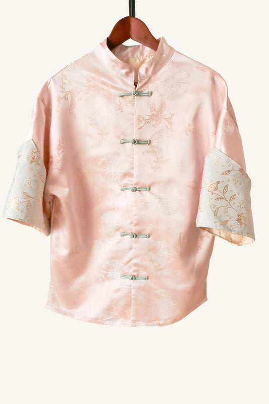 Yun Xi Samfu Top MEN(Soft Pink)