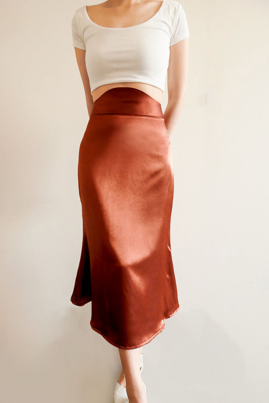 Xylie Terracotta Midi Skirt
