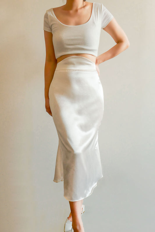 Xylie Ivory Midi Skirt