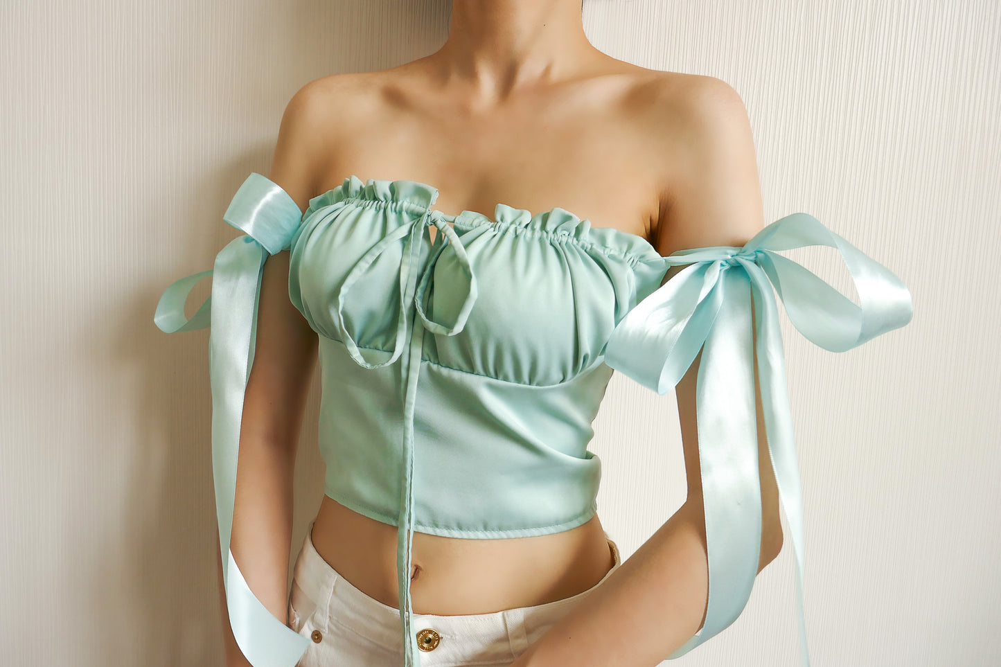 Peppermint Ruched Top
